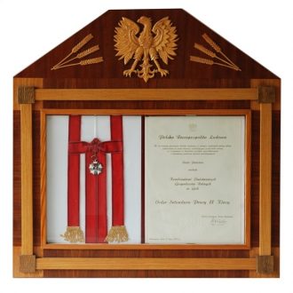 Order Sztandaru Pracy II Klasy nadany Kombinatowi PGR w Goli ze wstążkami do przypięcia na sztandarze, wraz z dyplomem nadania z 21 lipca 1978 r.